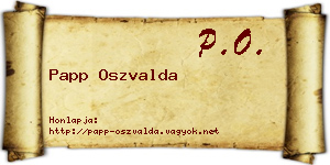 Papp Oszvalda névjegykártya
